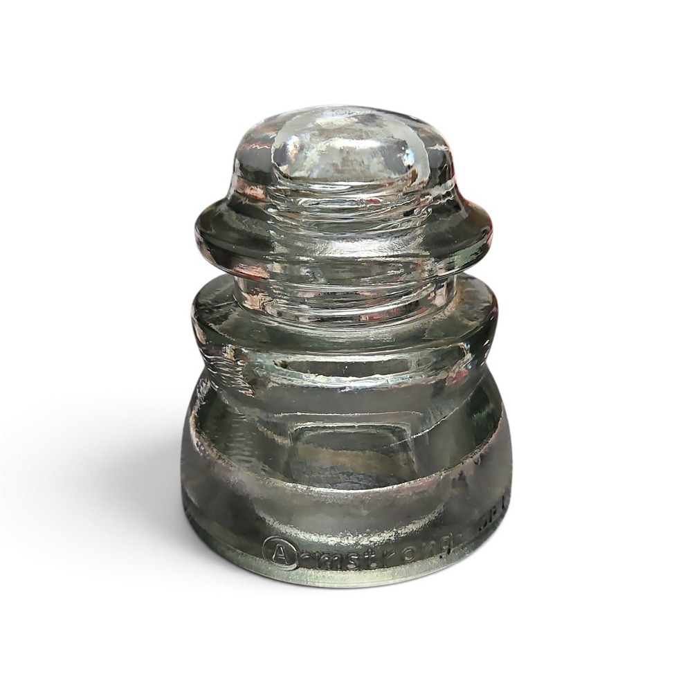 Vintage Armstrong DP1 Clear Glass Insulator Made in USA Beehive Double Petticoat